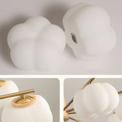 Unique Cream Cotton Wood Chandelier Detail