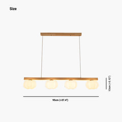 Unique Cream Cotton Wood Chandelier Size 4