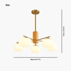 Unique Cream Cotton Wood Chandelier SIze 5