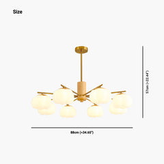Unique Cream Cotton Wood Chandelier Size 8