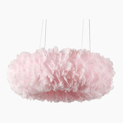 Unique Pink Ring Feather Fluffy Pendant Light Main