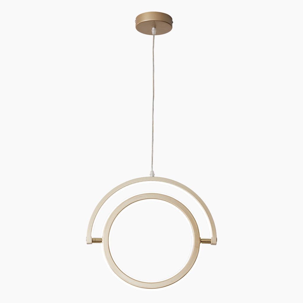 Unique Ring Circular Wrought Iron Pendant Chandelier Gold