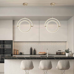 Unique Ring Circular Wrought Iron Pendant Chandelier Kitchen Island