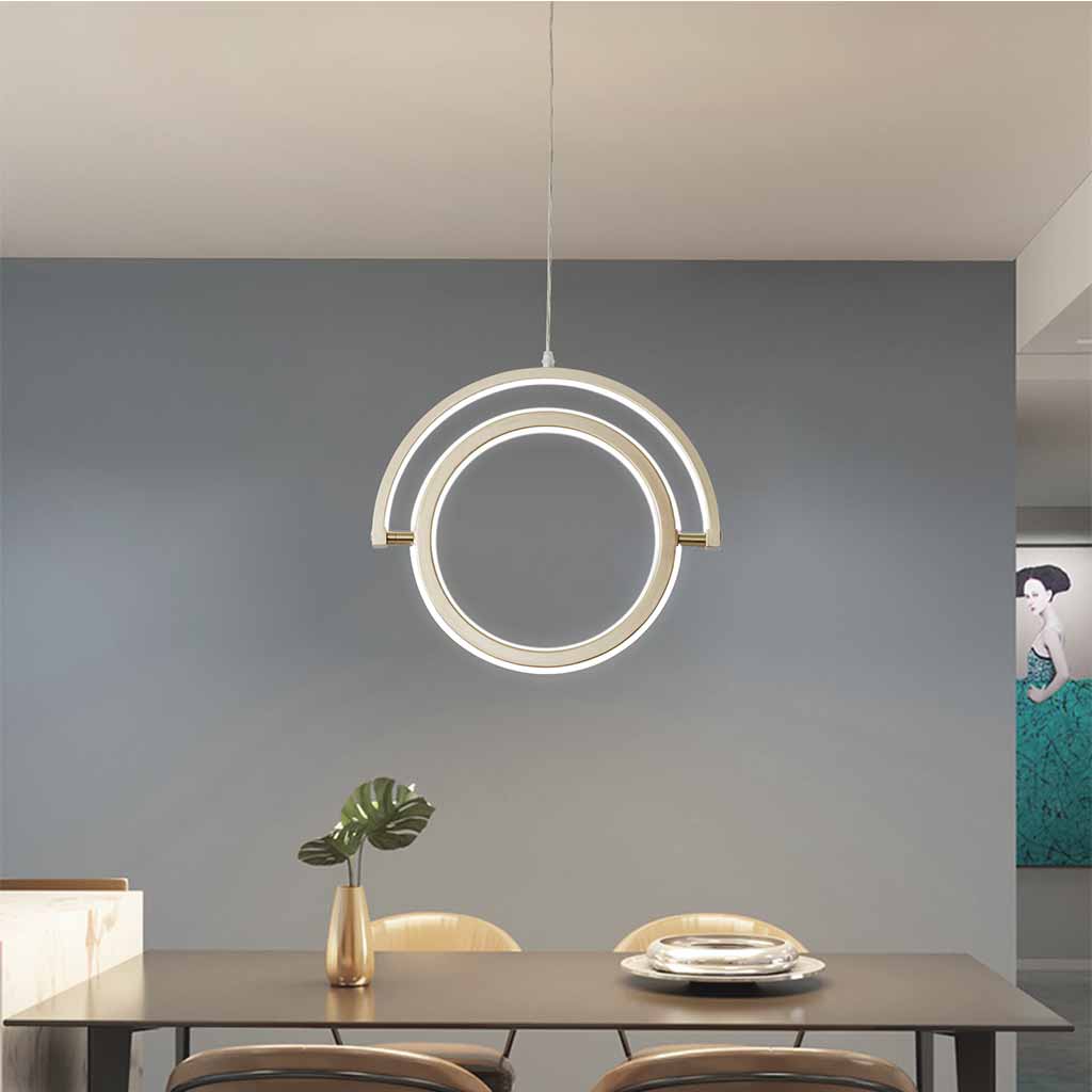 Unique Ring Circular Wrought Iron Pendant Chandelier Restaurant