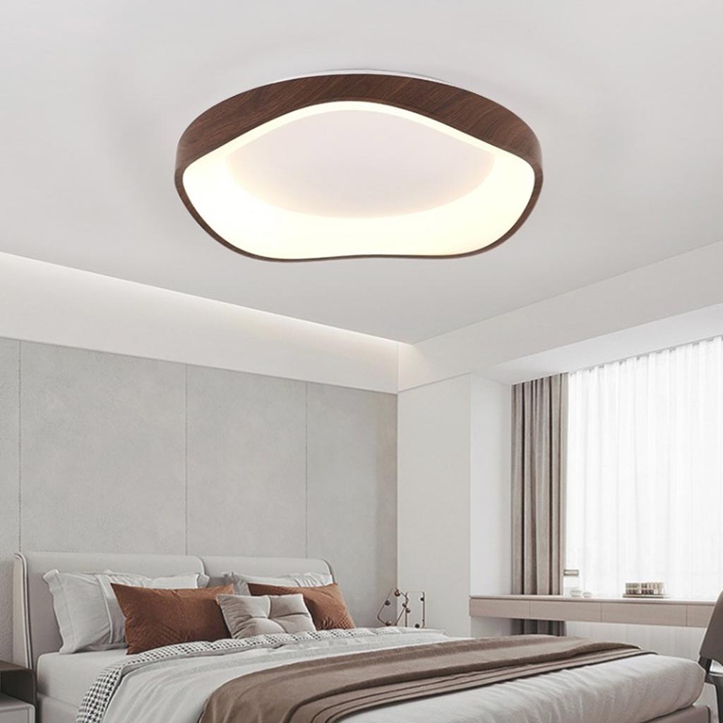 Unique Wabi-sabi Ceiling Light Walnut Bedroom