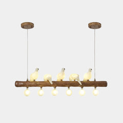 Vintage Bird Pendant Light Linear Branch Resin