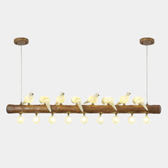 Vintage Bird Pendant Light Linear Branch Resin