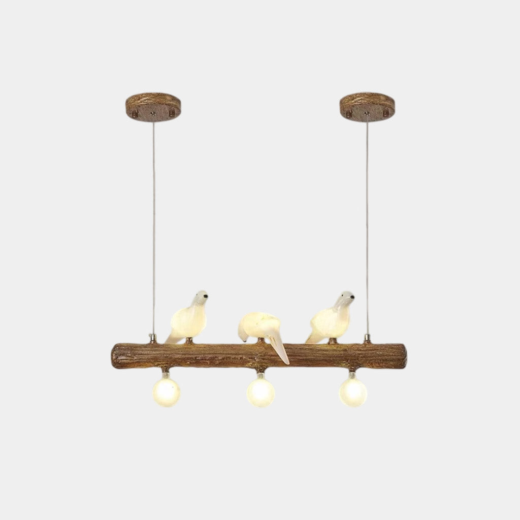 Vintage Bird Pendant Light Linear Branch Resin