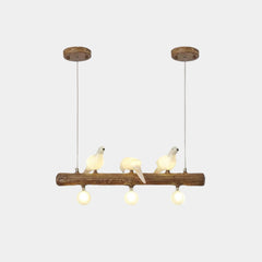 Vintage Bird Pendant Light Linear Branch Resin
