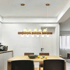 Vintage Bird Pendant Light Linear Branch Resin