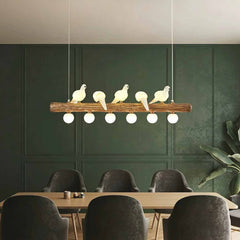 Vintage Bird Pendant Light Linear Branch Resin