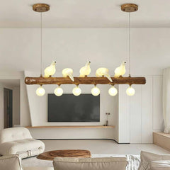 Vintage Bird Pendant Light Linear Branch Resin