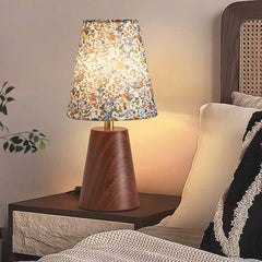 Vintage Fabric Shade Table Lamp with Floral Print