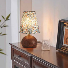 Vintage Fabric Shade Table Lamp with Floral Print