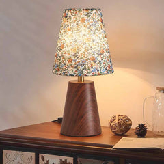 Vintage Fabric Shade Table Lamp with Floral Print