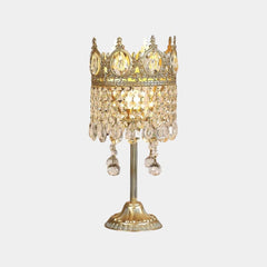 Vintage Gold Crown Table Lampwith Crystal Tassel