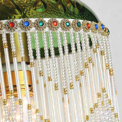 Lampada da parete vintage con nappe e frange di cristallo