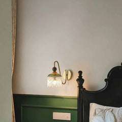 Lampada da parete vintage con nappe e frange di cristallo