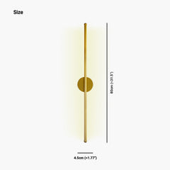 Wall Lamp Aluminum Linear Gold Size