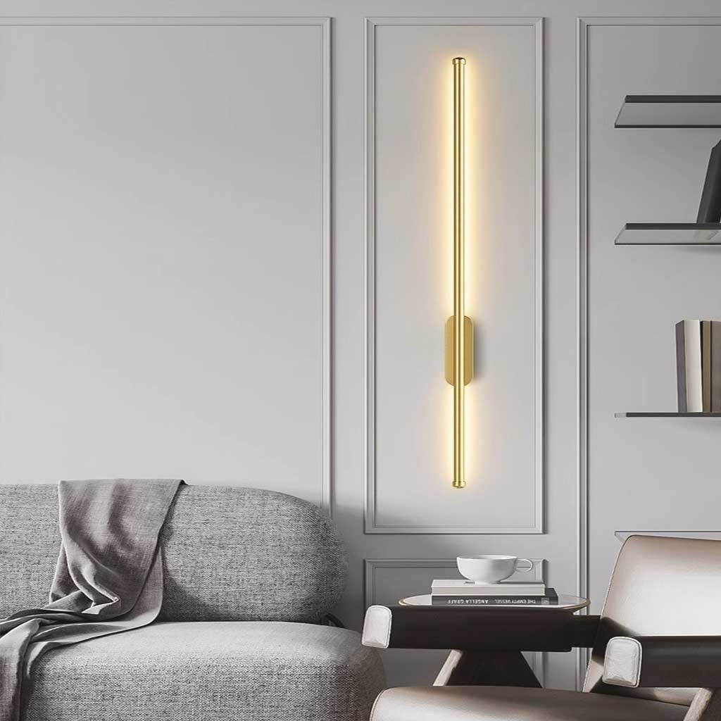 Wall Lamp Aluminum Linear LED Gold Living Room