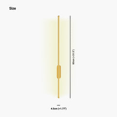 Wall Lamp Aluminum Linear LED Gold Size