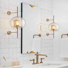 Wall Lamp Glass Sphere Bathroom