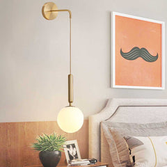 Wall Lamp Globe Glass Shade Bedroom