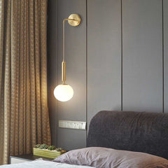 Wall Lamp Hanging Globe Glass Shade Bedroom