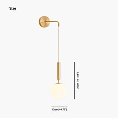 Wall Lamp Hanging Globe Glass Shade Size