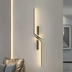 Wall Lamp Linear Dimmable LED Black Living Room