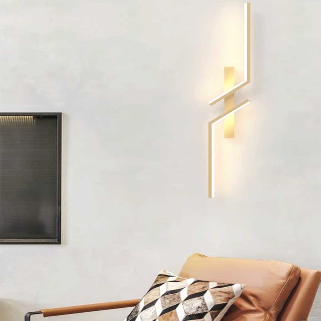 Wall Lamp Linear Dimmable LED Gold Living Room