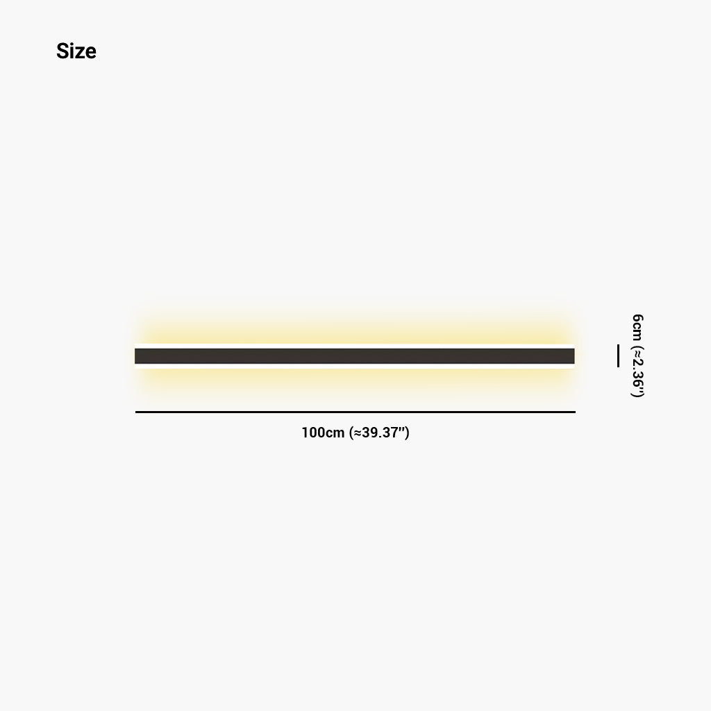 Wall Lamp Linear Indoor LED Light Black Size