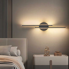 Wall Lamp Linear with 2 Light Bars Black Bedroom