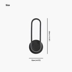 Wall Lamp Rotating Aluminum Black Size