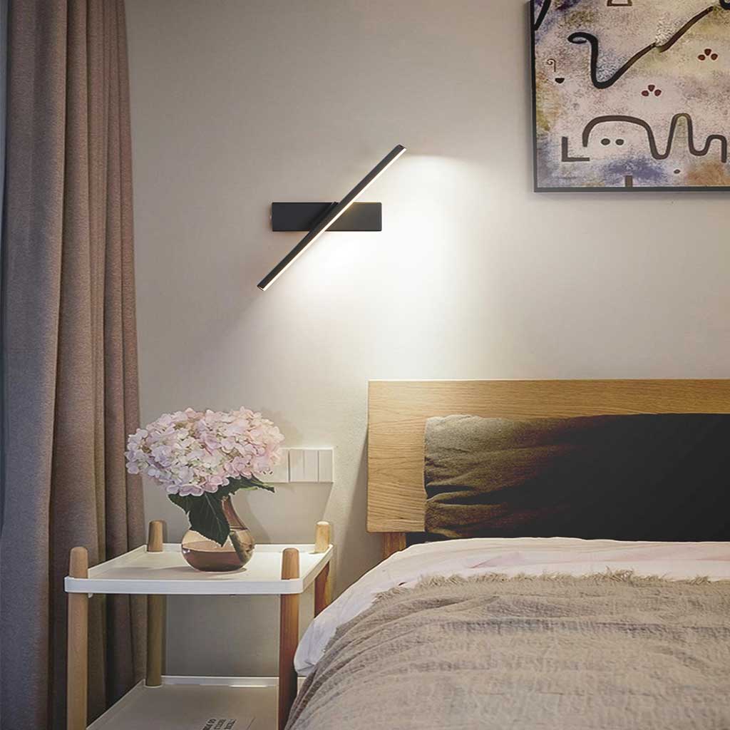 Wall Lamp Rotating Aluminum LED Black Bedroom