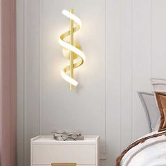 Wall Lamp Wavy Linear Gold Bedroom
