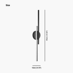 Wall Lamp with 2 Light Bars Black Size