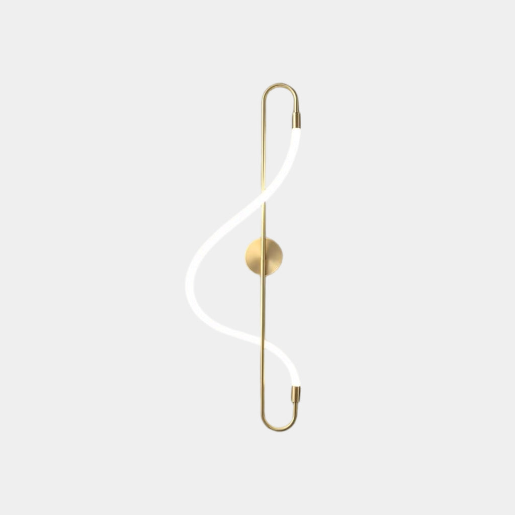 Lampada da parete artistica con nota musicale, tubo in rame, per la cura degli occhi, LED oro