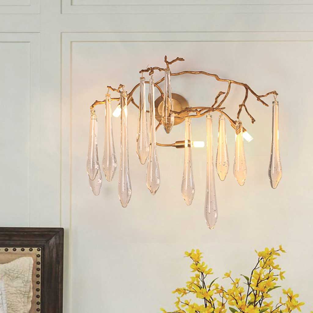 Wall Light Crystal Branch Bedroom