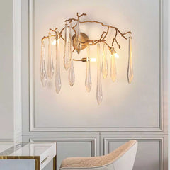 Wall Light Crystal Brass Branch Dressing Room