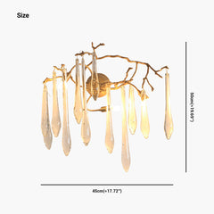 Wall Light Crystal Brass Branch Size