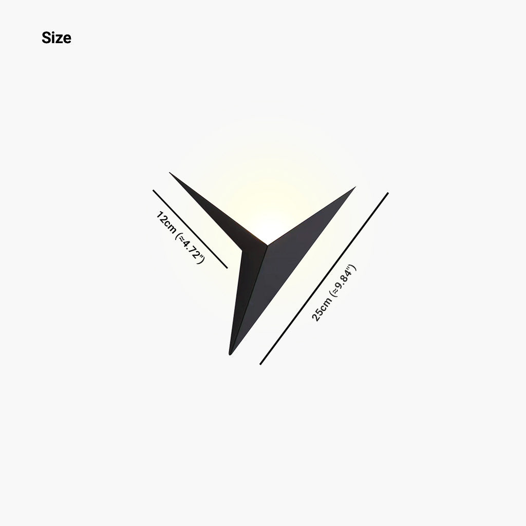 Wall Light Geometric Triangle Black Size