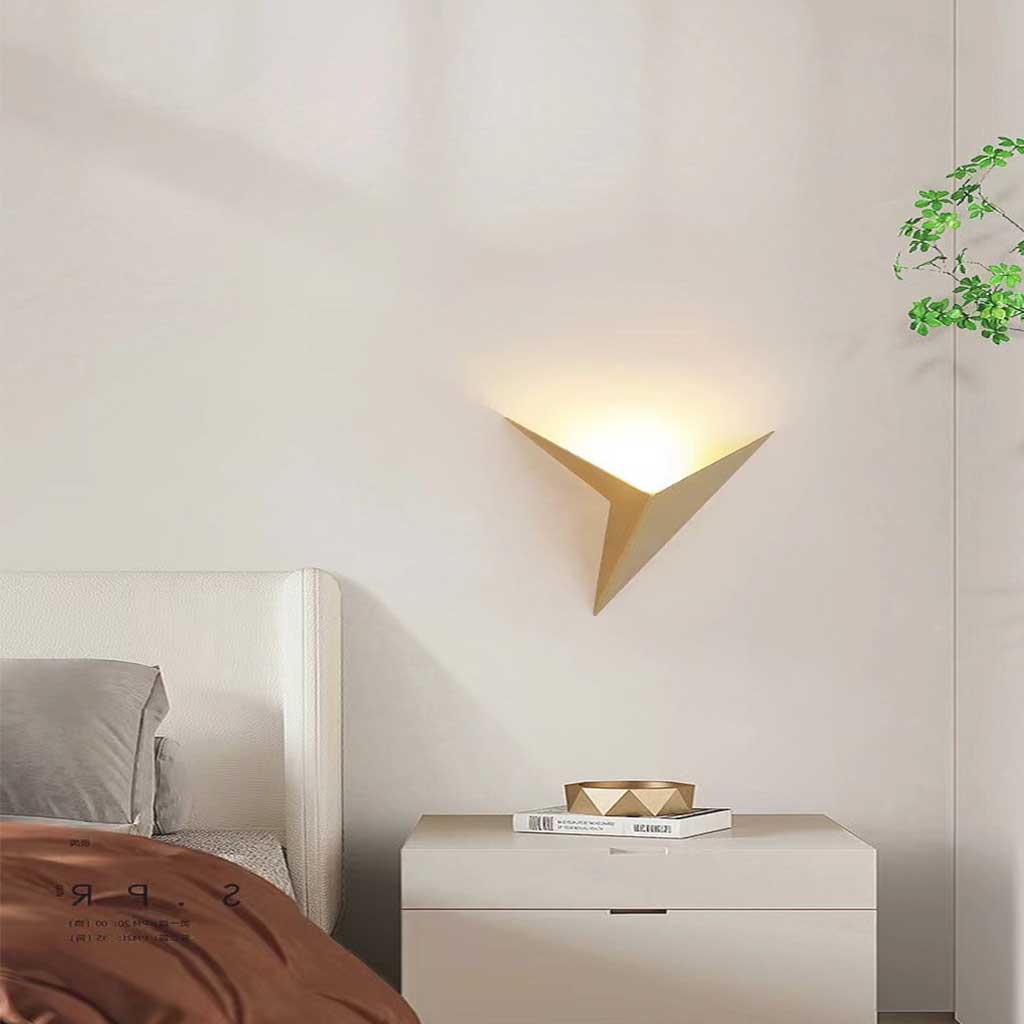 Wall Light Geometric Triangle Gold Bedroom