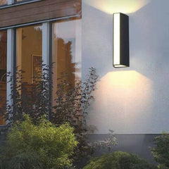 Aplique de pared LED para exterior, impermeable, IP65, color negro