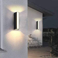 Aplique de pared LED para exterior, impermeable, IP65, color negro