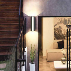 Aplique de pared LED para exterior, impermeable, IP65, color negro
