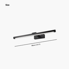 Wall Light Linear Aluminum Black Size