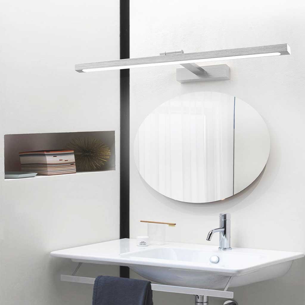 Wall Light Linear Aluminum Silver Bathroom
