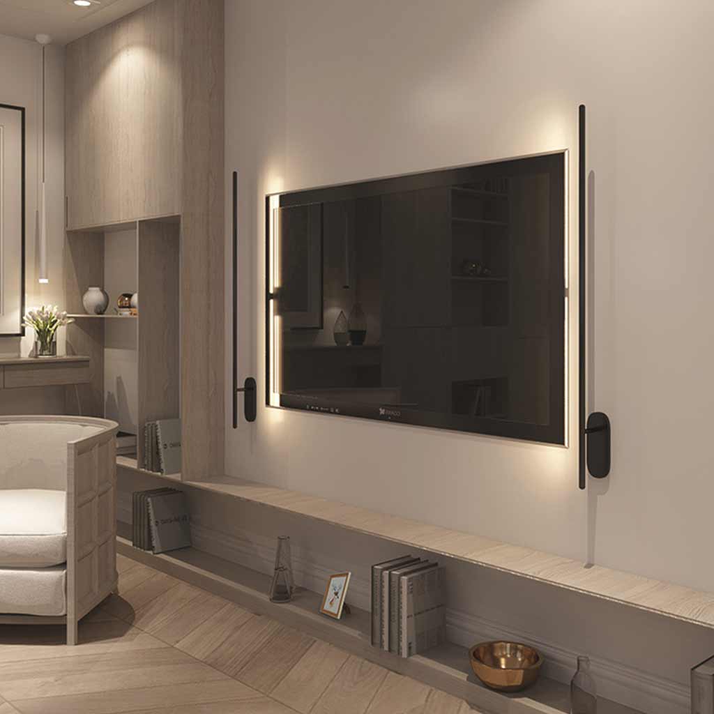 Wall Light Minimalist Linear LED Black Living Room