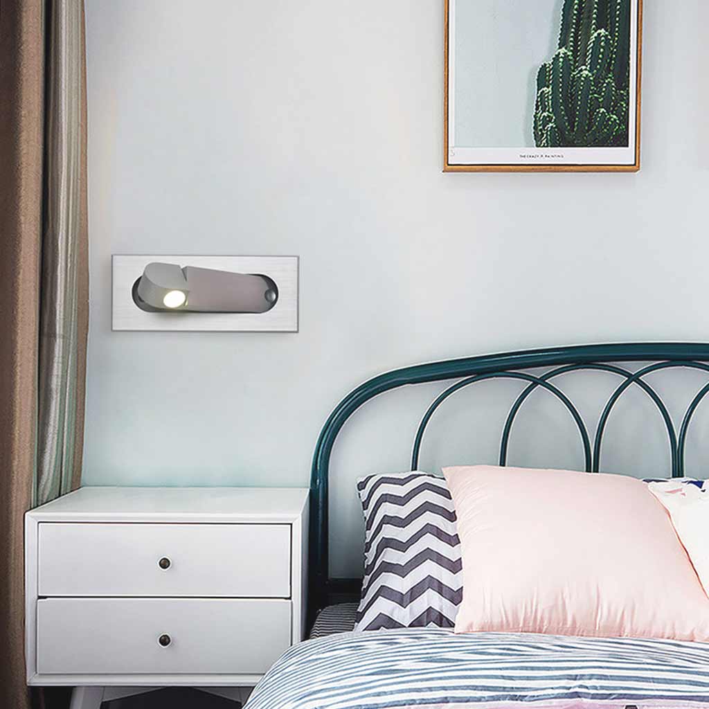 Wall Light Minimalist Recessed Adjustable LED Silver Bedroom